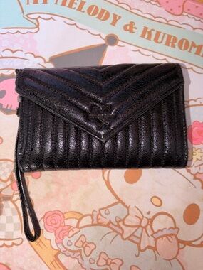 Victoria Secret Black Quilted Phone Wallet